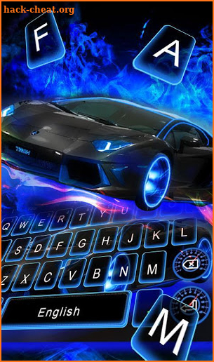 Black Car Blue Fire Keyboard Theme screenshot