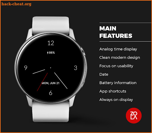 Black Clean Analog Watch Face screenshot