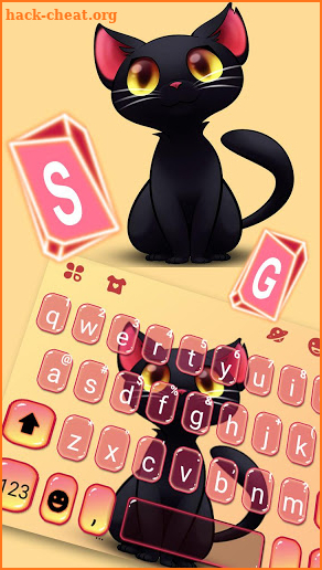 Black Cute Cat Keyboard Theme screenshot