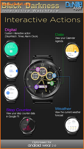 Black Darkness HD WatchFace screenshot