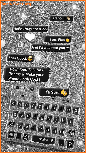 Black Diamond Glitter Keyboard Theme screenshot