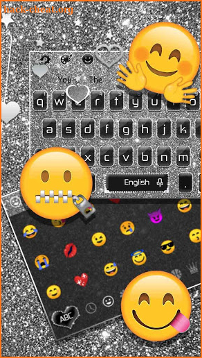 Black Diamond Glitter Keyboard Theme screenshot