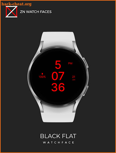 Black Flat Watch Face screenshot