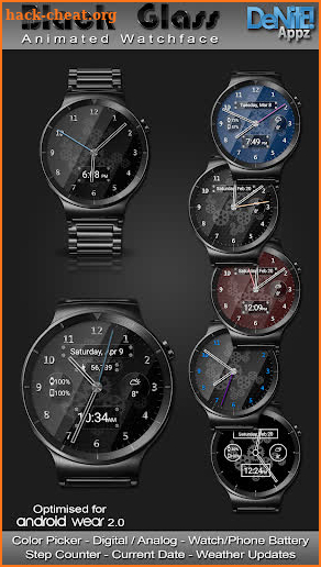 Black Glass HD Watch Face Widget & Live Wallpaper screenshot