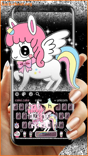 Black Glitter Unicorn Keyboard screenshot