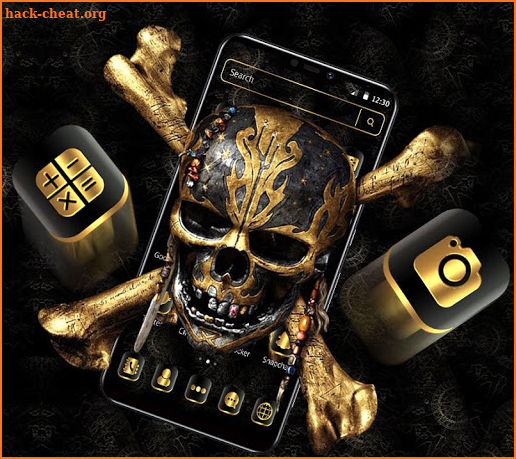 Black Gold Cross Skull Theme screenshot