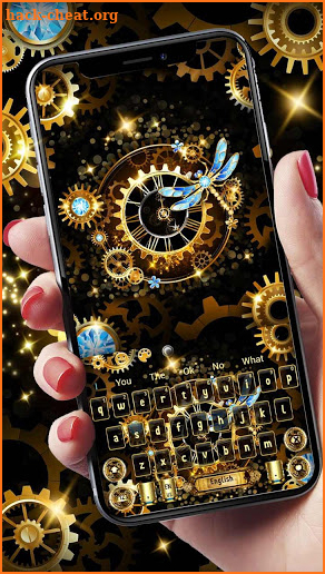 Black Gold Luxury Clock Keyboard screenshot