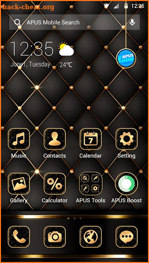 Black golden APUS Launcher theme screenshot