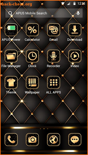 Black golden APUS Launcher theme screenshot