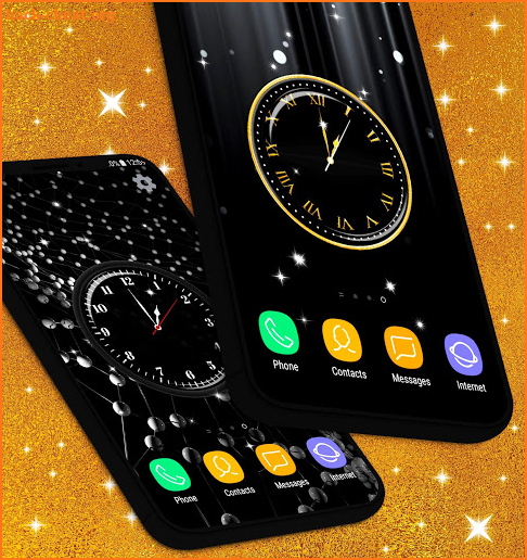 Black HD Clocks Live Wallpaper screenshot