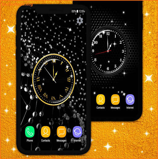 Black HD Clocks Live Wallpaper screenshot