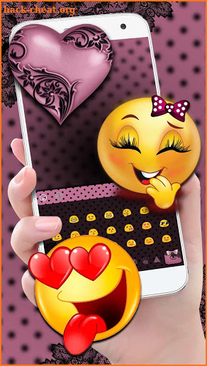 Black Lace Heart Keyboard screenshot