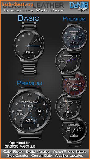 Black Leather HD WatchFace Widget & Live Wallpaper screenshot