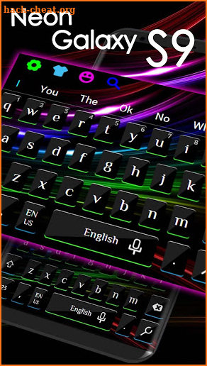 Black Neon Keyboard for Galaxy S9 screenshot