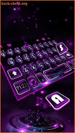 Black Neon Tech Keyboard Theme screenshot