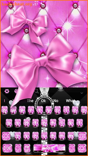 Black Pink Bowknot Keyboard screenshot