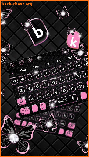 Black Pink Butterfly Keyboard Theme screenshot