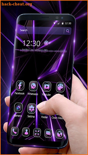 Black Purple Neat Business Technology Theme screenshot