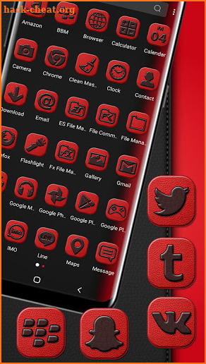 Black Red Leather Theme screenshot