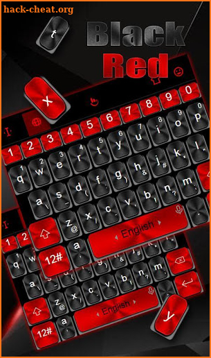 Black Red Metal Keyboard Theme screenshot