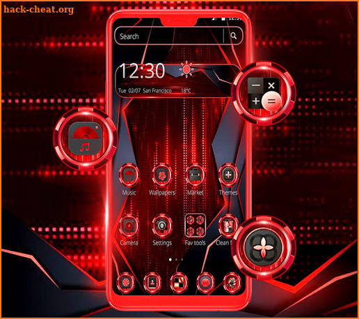 Black Red Tech Future Theme screenshot