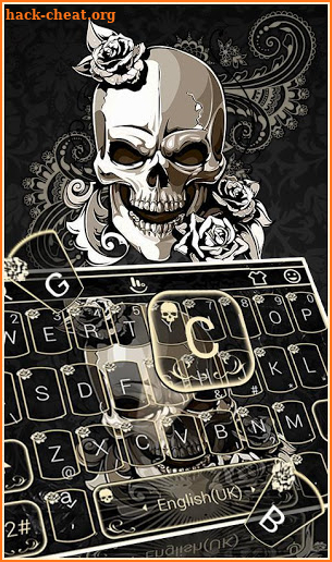 Black Rose Skull Keyboard Theme screenshot