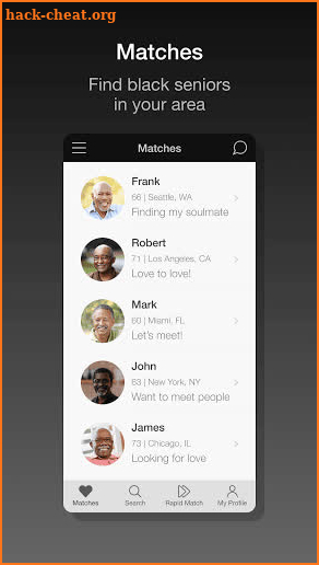 Black Senior Personals App screenshot