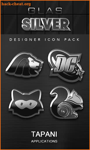 Black silver glas icon pack 3D screenshot