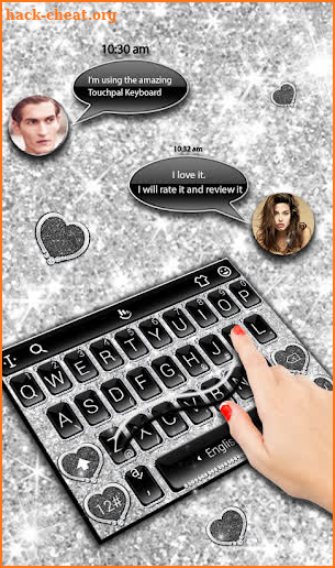 Black Silver Glitter Keyboard Theme screenshot