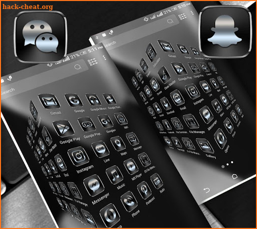 Black Silver Launcher Theme screenshot