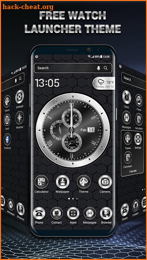 Black Watch Face Launcher Theme 2019 screenshot