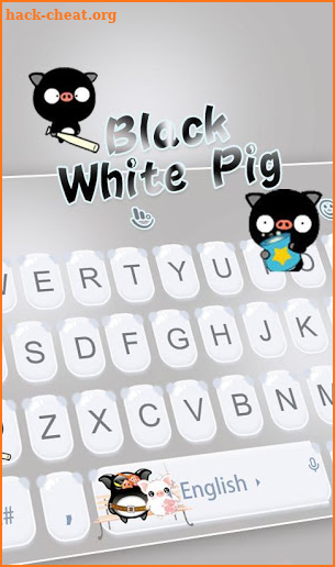 Black White Pig Keyboard Theme screenshot