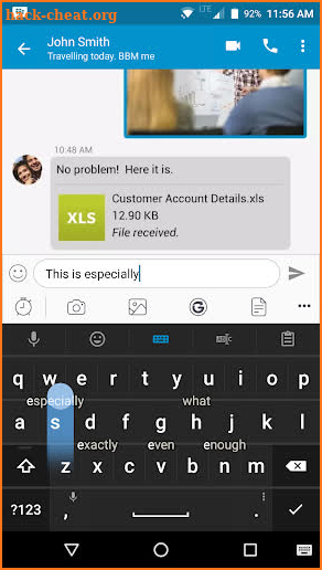 BlackBerry Keyboard screenshot