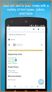 BlackBerry Notes screenshot