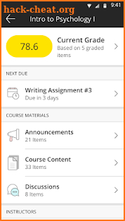 Blackboard screenshot