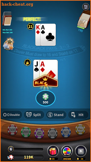 Blackjack 21 offline games screenshot