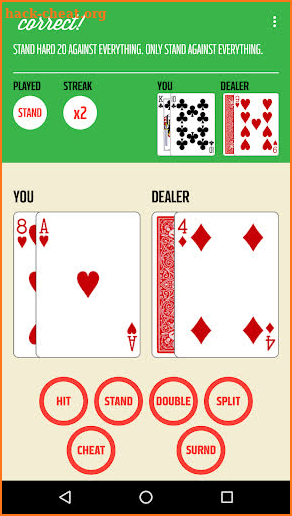 Blackjack Strategy Practice screenshot