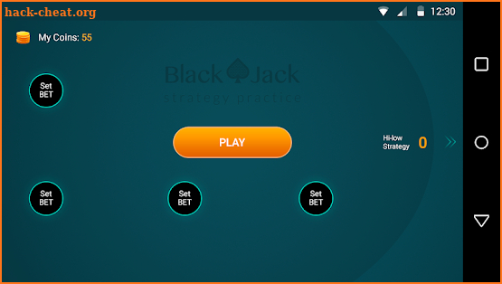 BlackJack strategy practice screenshot