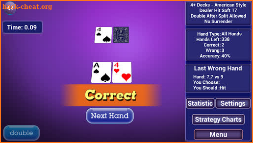 Blackjack Trainer: All in one screenshot