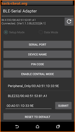 BLE Serial Port Hyper Terminal screenshot