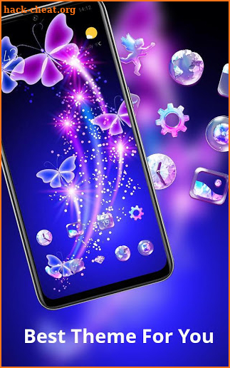 Bling pink romantic butterfly theme screenshot