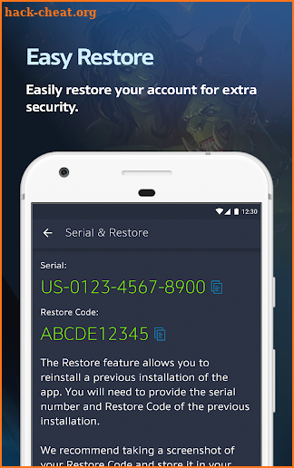 Blizzard Authenticator screenshot