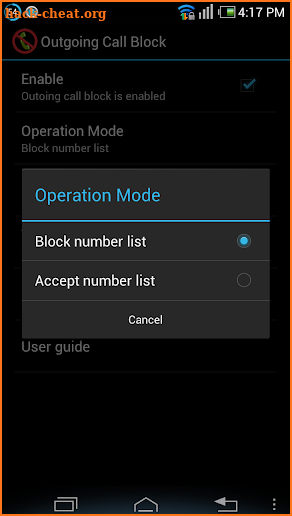Block Outgoing Calls screenshot