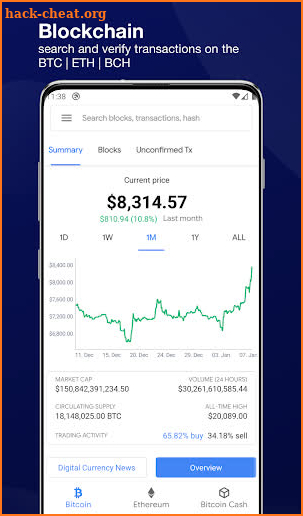 Blockchain Dashboard screenshot