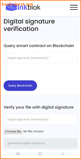 Blockchain Messenger and Digital Signature App screenshot