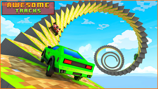 Blocky Car Races - Mega Ramps Game screenshot