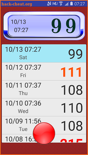 Blood Glucose Tracker (big font) screenshot