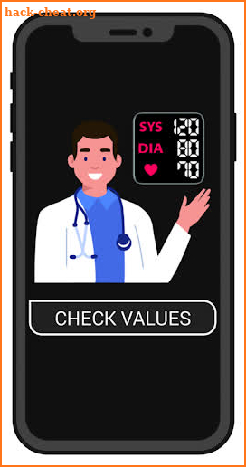 Blood Pressure Check Values screenshot