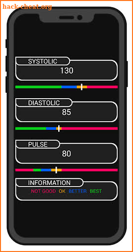 Blood Pressure Check Values screenshot