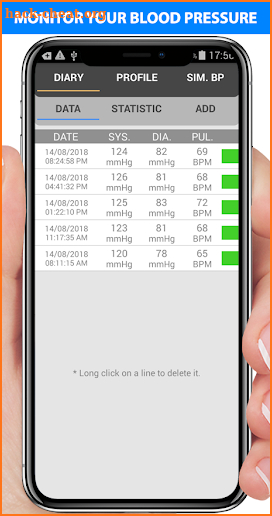 Blood Pressure Diary screenshot